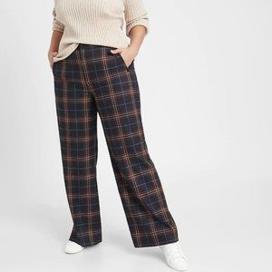Banana Republic High-Rise Slim Wide-Leg Pant Plaid